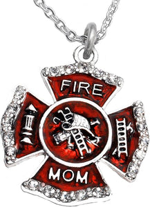 Firefighter, Firefighter Mom, Sterling Silver, Solid .925 Sterling, Not Plated Or Coated. 18 Inch Necklace Chain, Nickel, Lead, Cadmium Free