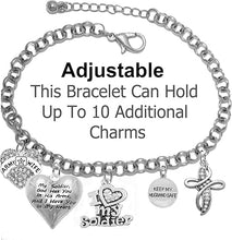 Army Wife, My Soldier, God Has You In His Arms And I Have You In My Heart, Keep My Husband Safe, Crystal Cross, Adjustable Bracelet, Hypoallergenic Safe, No Nickel, Lead, Or Poisonous Cadmium