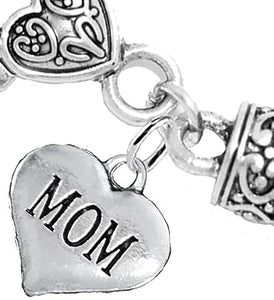 Mom Charm Bracelet, Hypoallergenic, Will NOT Irritate Anyone with Sensitive Skin, Safe, Nickel, Lead & Cadmium Free.