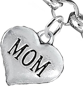 Mom Charm Bracelet, Hypoallergenic, Will NOT Irritate Anyone with Sensitive Skin, Safe, Nickel, Lead & Cadmium Free.