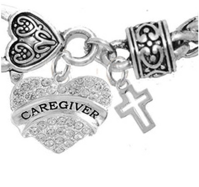 Caregiver, Nurse, RN, LPN, High Polished Cross, Bracelet, Hypoallergenic, Safe - Nickel & Lead Free