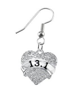 13.1 Running Crystal Heart Earring- Hypoallergenic Nickel, and Lead Free!