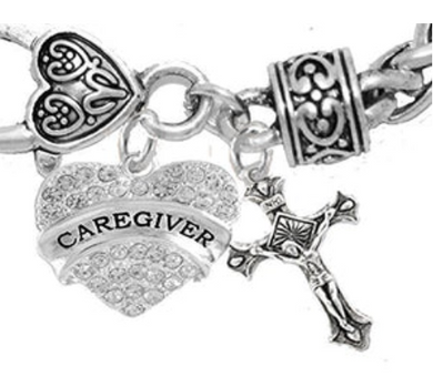 Caregiver, Nurse, RN, LPN, Crucifix Cross, Bracelet, Hypoallergenic, Safe - Nickel & Lead Free