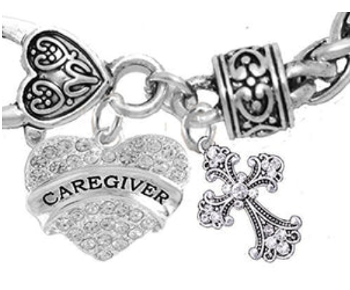 Caregiver, Nurse, RN, LPN, Genuine Crystal Cross, Bracelet, Hypoallergenic Safe - Nickel & Lead Free