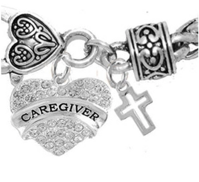 Caregiver, Nurse, RN, LPN, High Polished Cross, Bracelet, Hypoallergenic, Safe - Nickel & Lead Free