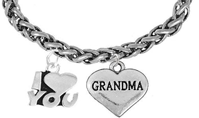I Love You Grandma Wheat Chain Bracelet, Hypoallergenic, Safe - Nickel & Lead Free