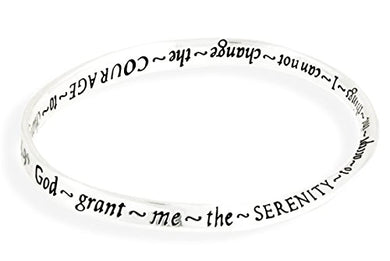 Serenity Prayer Bracelet Small to Medium Wrist Size, Safe - Nickel, Lead & Cadmium Free