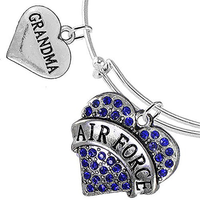 Air Force Grandma Bracelet, Adjustable, Will NOT Irritate Anyone with Sensitive Skin.