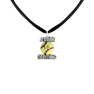 Softball "Attitude Is Everything" ©2011 Hypoallergenic Adjustable Necklace. Nickel & Lead Free.