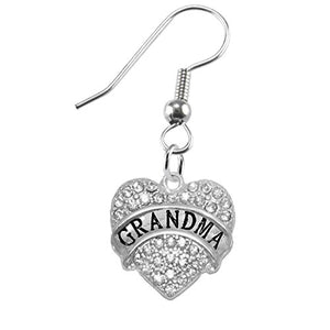 Grandma Crystal Heart Earrings, Safe - Hypoallergenic, Nickel, Lead & Cadmium Free!