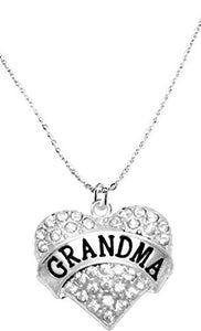 Grandma Crystal Heart Necklace, Safe - Hypoallergenic, Nickel, Lead & Cadmium Free!