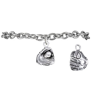 The Perfect Gift "Softball Ball in Glove Charm" Bracelet ©2009 Safe - Nickel & Lead Free