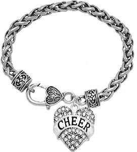Cheer Crystal Heart Bracelet, Safe - Hypoallergenic, Nickel, Lead & Cadmium Free!