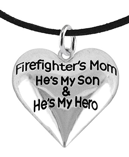 Firefighter, My Son Is My Hero Adjustable Necklace, Hypoallergenic, Safe - Nickel & Lead Free