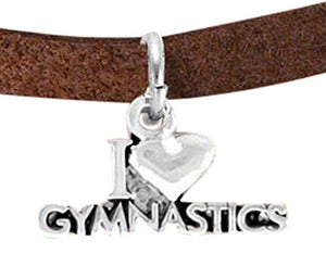 I Love Gymnastics Charm Bracelet, Adjustable, Hypoallergenic, Nickel, Lead & Cadmium Free!