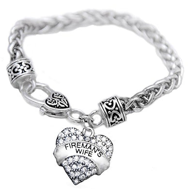 Fireman's Wife Crystal Heart Bracelet, Safe - Nickel, Lead & Cadmium Free!
