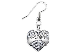 Fireman's Wife Crystal Heart Earring, Safe - Nickel, Lead & Cadmium Free!