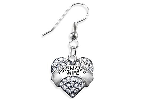 Fireman's Wife Crystal Heart Earring, Safe - Nickel, Lead & Cadmium Free!