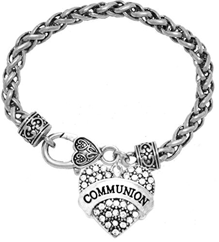Communion Crystal Heart Bracelet, Safe - Nickel, Lead & Cadmium Free!