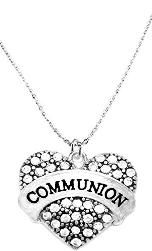 Communion Crystal Heart Necklace, Safe - Nickel, Lead & Cadmium Free!