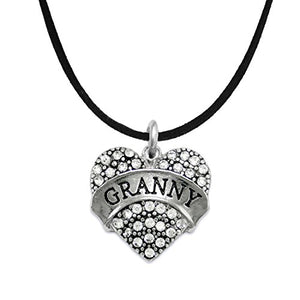 The Perfect Gift "Granny" Black Suede Adjustable Hypoallergenic Necklace, Safe - Nickel Free