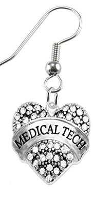 Medical Tech Crystal Heart Earrings, Safe - Nickel, Lead & Cadmium Free!