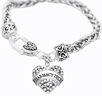 Pharmacy Tech Crystal Heart Bracelet, Safe - Nickel, Lead & Cadmium Free!