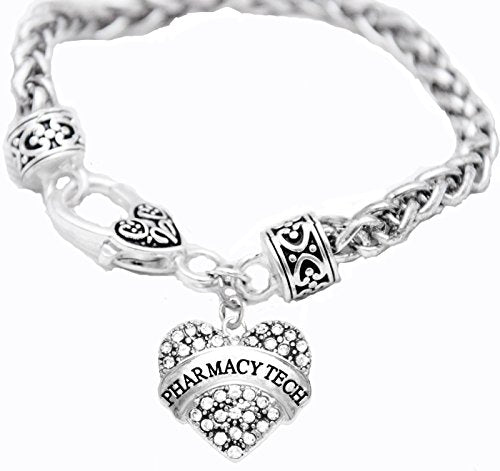 Pharmacy Tech Crystal Heart Bracelet, Safe - Nickel, Lead & Cadmium Free!
