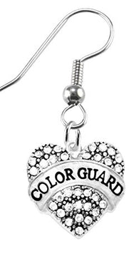 Color Guard Crystal Heart Earrings, Safe - Hypoallergenic, Nickel, Lead & Cadmium Free!