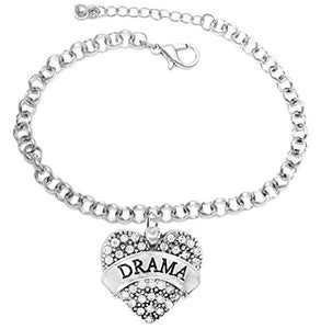 Drama Adjustable Crystal Heart Hypoallergenic Bracelet. Nickel and Lead Free!