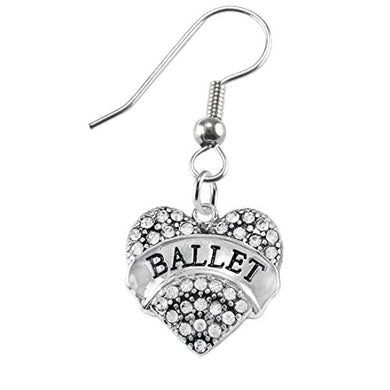 Ballet Crystal Heart Hypoallergenic Earring. Nickel and Lead Free!