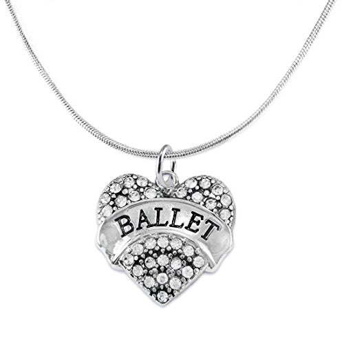 Ballet Crystal Heart Hypoallergenic Necklace. Nickel and Lead Free!