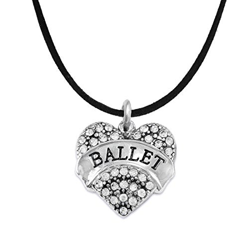 Ballet Crystal Heart Hypoallergenic Necklace. Nickel and Lead Free!