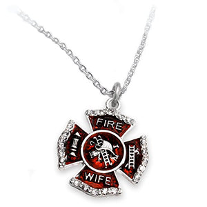 Firefighter's Wife Crystal Necklace ©2015, Safe - Nickel, Lead & Cadmium Free!