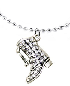 Drill Boot Crystal Necklace, Safe - Nickel, Lead & Cadmium Free!