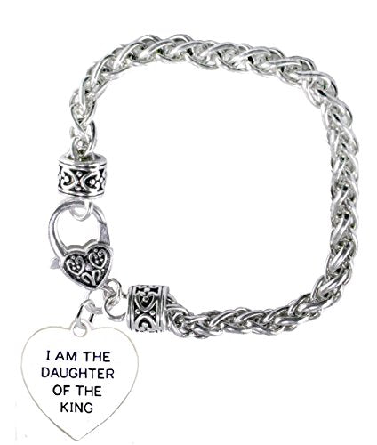 I Am the Daughter of The King Heart Bracelet, Safe - Nickel, Lead & Cadmium Free!