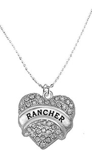 Rancher Hypoallergenic Crystal Heart Cable Chain Necklace