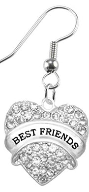 Best Friends Crystal Heart Earrings,