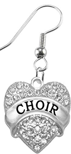 Choir Crystal Heart Earrings,