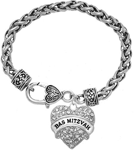 Bas Mitzvah Hypoallergenic Crystal Heart Bracelet