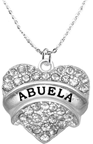Abuela Crystal Heart Necklace, Safe - Hypoallergenic, Nickel, Lead & Cadmium Free!