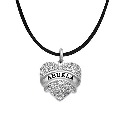 Abuela Crystal Heart Necklace ©2015, Safe - Hypoallergenic, Nickel, Lead & Cadmium Free!