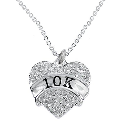 10 K Running Crystal Heart Necklace- Hypoallergenic Nickel, and Lead Free!