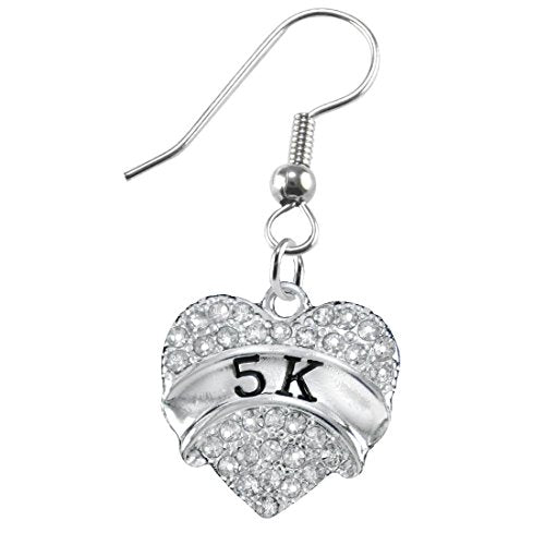 5 K Running Crystal Heart Earring- Hypoallergenic Nickel, and Lead Free!
