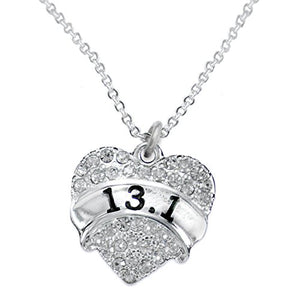 13.1 Running Crystal Heart Necklace- Hypoallergenic Nickel, and Lead Free!