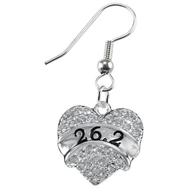 26.2 Running Crystal Heart Earring- Hypoallergenic Nickel, and Lead Free!