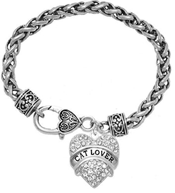 Cat Lover Crystal Heart Bracelet