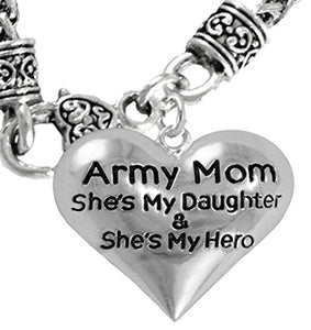 Army Enlisted "Daughter", My Daughter Is My Hero Necklace, Safe - Nickel & Lead Free.