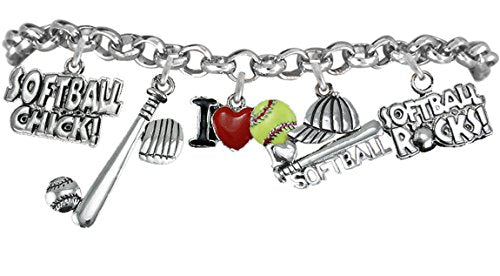Girls Softball Bracelet ©2012 Hypoallergenic Safe Nickel & Lead Free. From Child to Adult