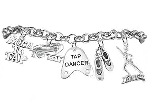 Tap Dance Jewelry 5 Charm Bracelet ©2012, Safe -Adjustable, Nickel & Lead Free